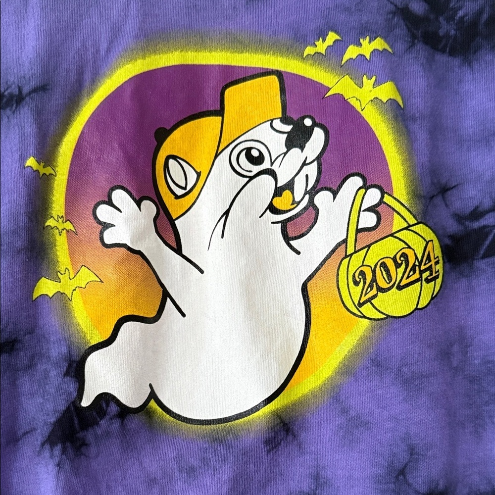 Buc-ees Purple Tie-Dye Halloween T-Shirt - Picture 2 of 5